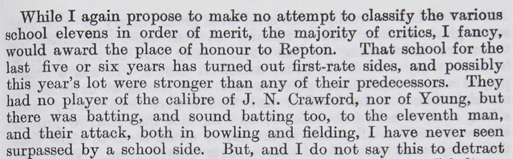 S21 1908 Wisden comment