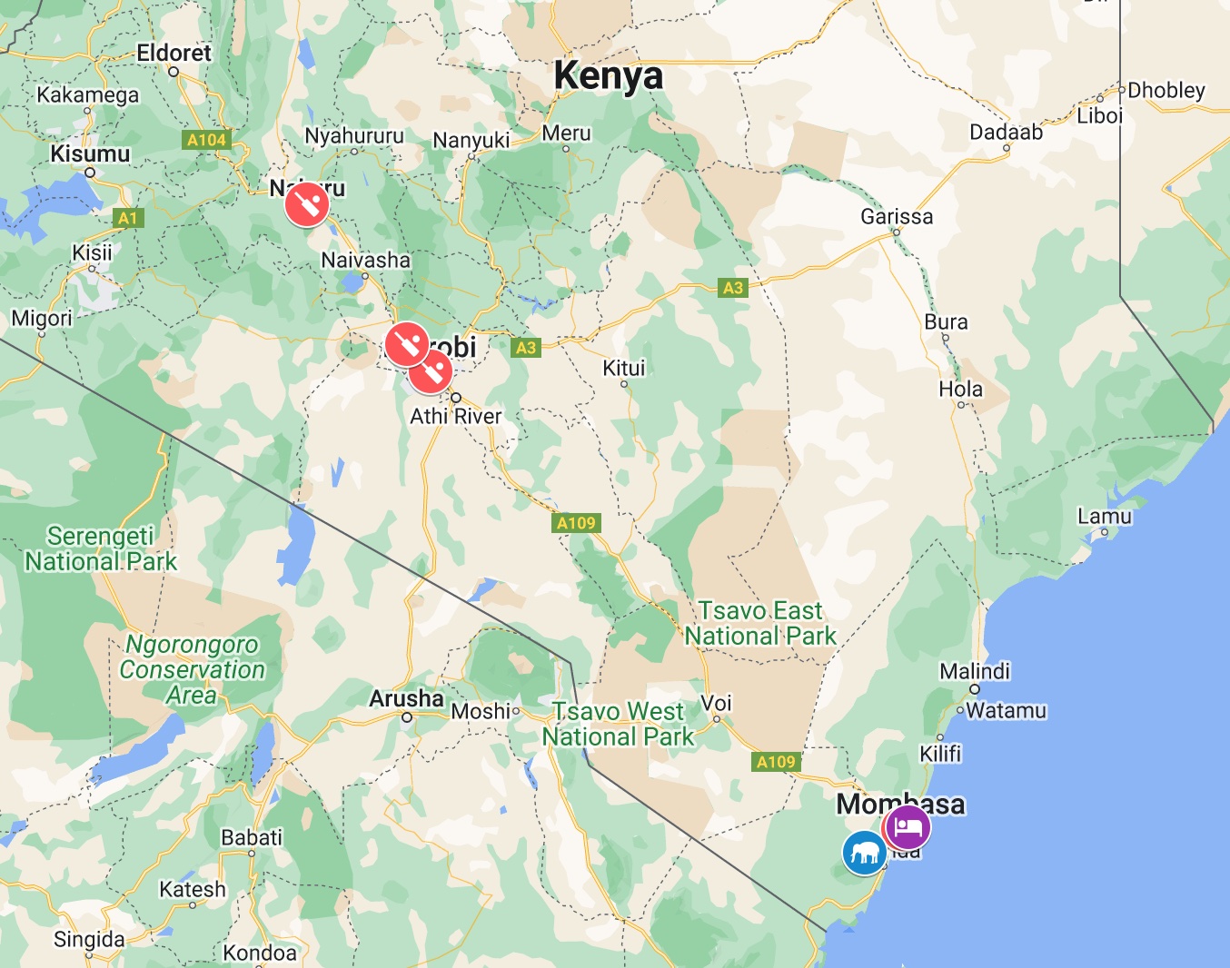 Kenya map