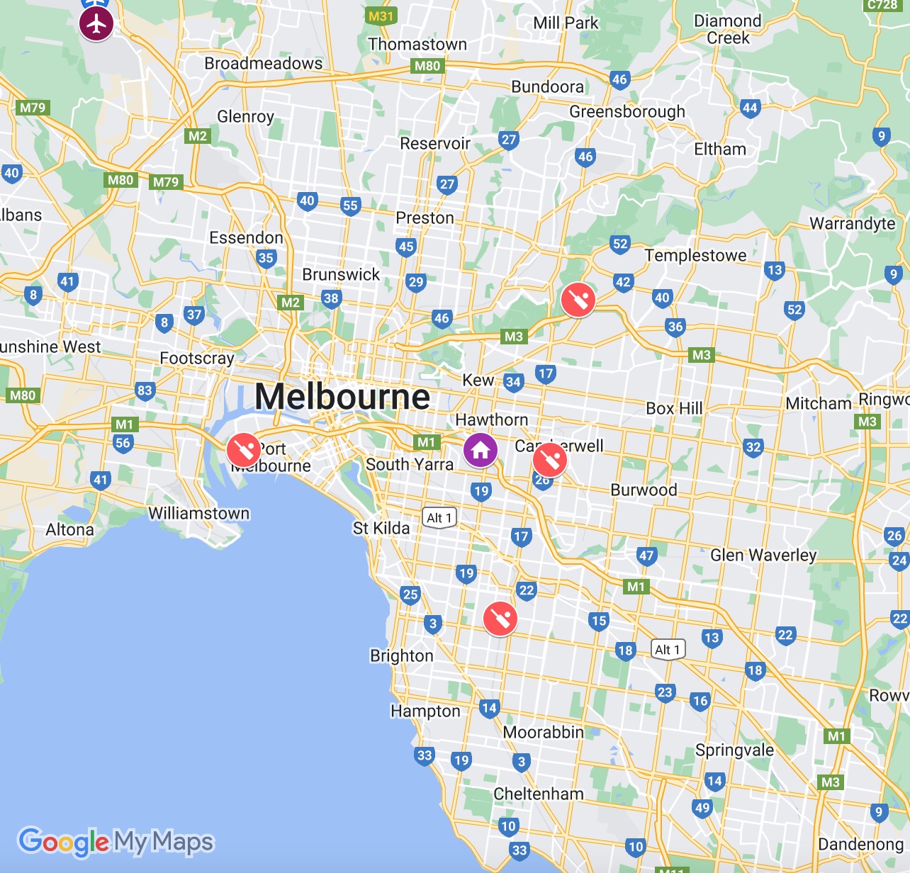Melbourne map